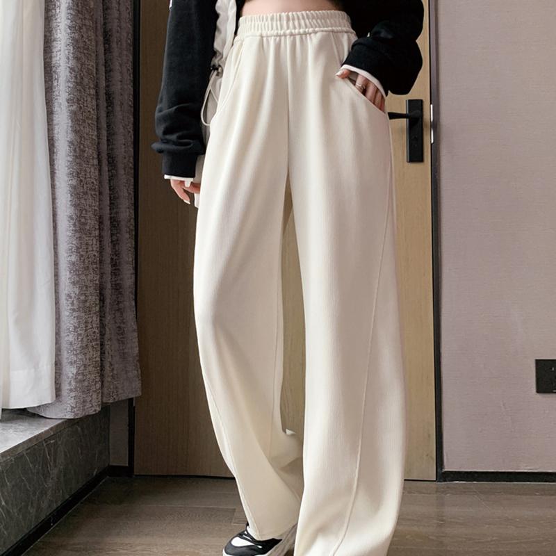 Large Size Spring and Autumn Women Pants High Waist Wide Leg Straight Pant Loose Casual Fashion Streetwear Trousers