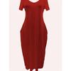 Solid Simple Dress, Casual Short Sleeve Maxi Dress With Pockets, Women's Clothing
