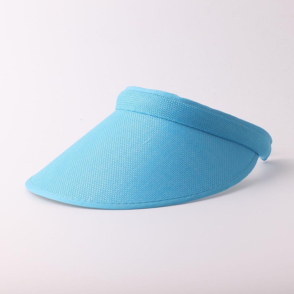 New summer straw hat cycling anti-ultraviolet empty top sun hat unisex large edge showing face small hat
