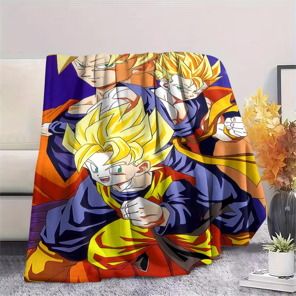 Dragon Ball Character Print Flannel Blanket High Quality Comfortable for All Seasons Home Decor Warmth and Comfort Perfect for Christmas Gifts