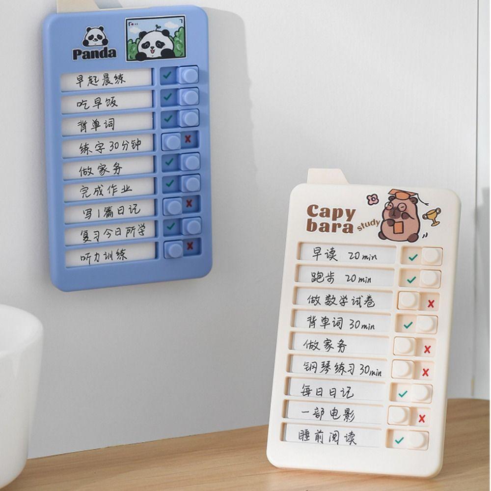 Panda Good Habit Punch Card Capybara Self-discipline Punch Card  Student Stationery Supplies