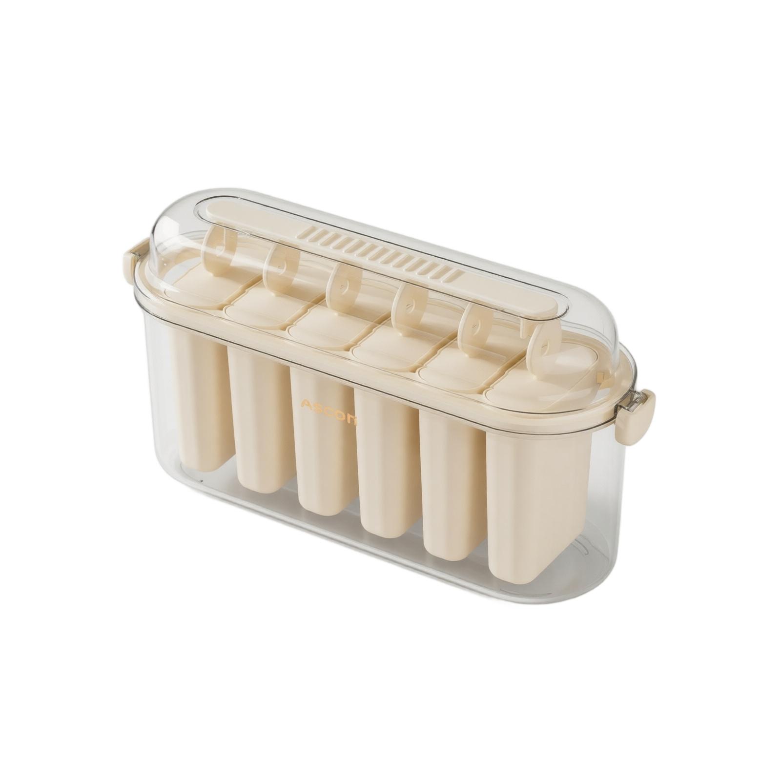 

Food Grade Ice Cream Mold Set with Lid and Locking Clips Durable Silicone Popsicle Maker for Homemade Frozen Treats and Ice Cubes One Size білий