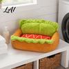 Removable Cover Pet Nest Hot Dog Bed Cozy Cute Washable Comfortable Dachshund Bed Mat Soft Plush for Small Dogs Cats Decorative Living Room