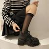 Fashion Black Riding Boots Women Autumn New Thick Soles with British Style Booties Sweet Cool Little Booties Platform Shoes Western
