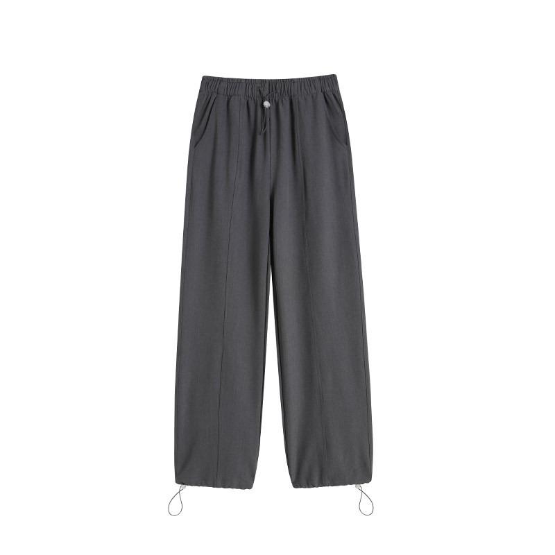 Off-white wide-leg pants for women's spring and summer new high-waisted and thin, drooping straight tube and two-wearing floor pants for children