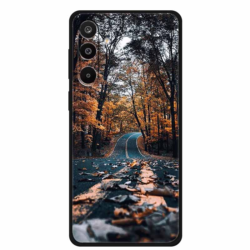 For Samsung Galaxy A36 5G Case Flowers Printed Silicone Phone Cases Cover for Samsung A26 5G TPU Shells A 26 36 Black TPU Coques