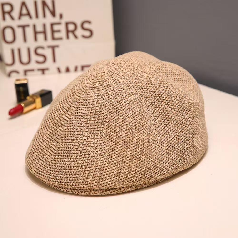 Béret Métal Polyvalent Style Coréen - Chapeau de Peintre Tricoté Mode Décontractée pour Femmes