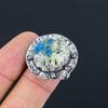 Round K2 Jasper Gemstone Statement Promise New Stackable Ring Jewelry 925 Silver
