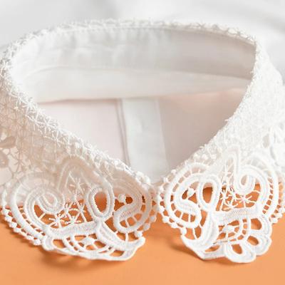 Cols Détachables en Dentelle Blanche Vintage Pour Femmes Floral Creusé Faux Col de Chemise Faux Col de Demi-Chemise Amovible Faux Col