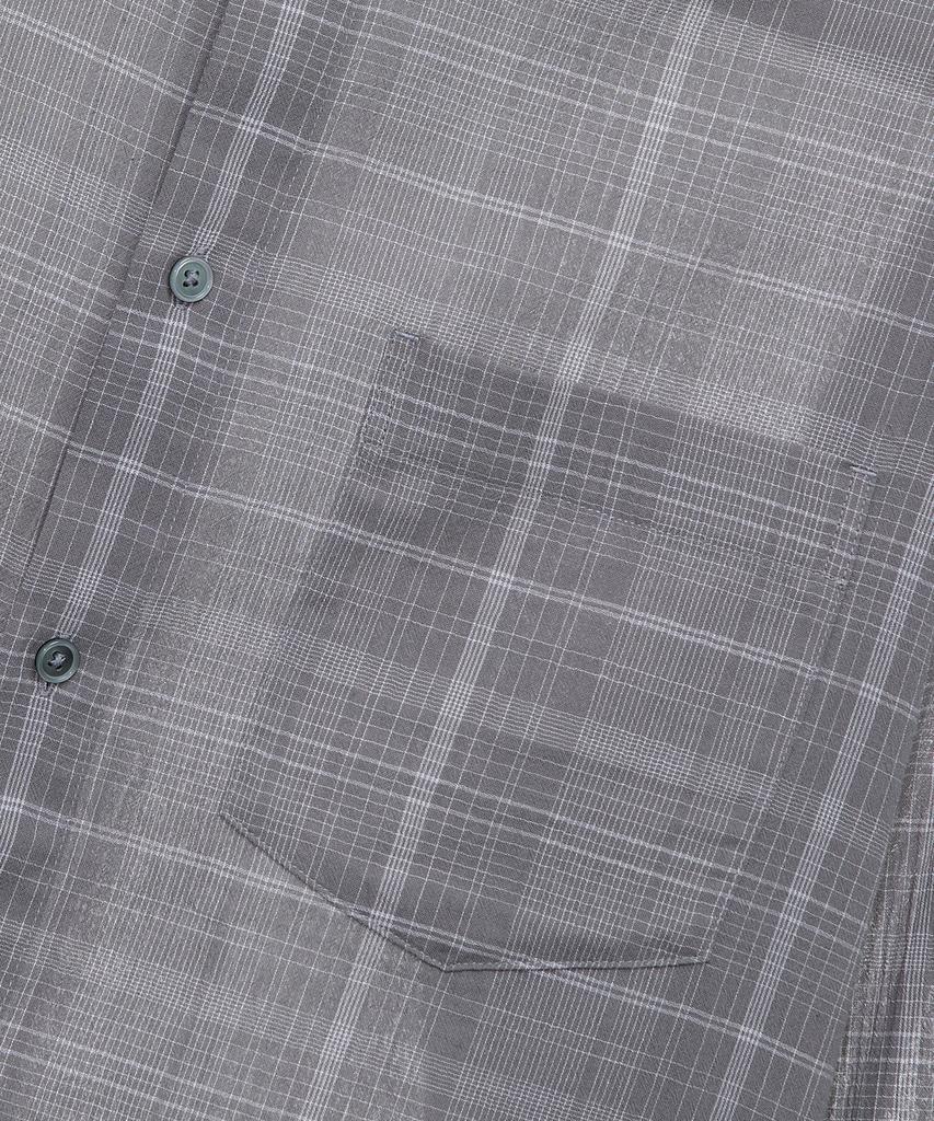 MINDBRIDGE [Couture] Crease 60-Count Gray Check Oversized Shirt