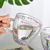 Heart Shaped Glass Mug Double Walled Insulated Quicksand Coffee Cup Perfect Espresso Cups Kitchen Drinkware Home Accessories