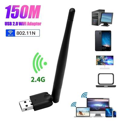 USB 2.0 WiFi Adapter Wireless Network Card MT7601 150Mbps 802.11 B/g/n LAN Adapter Mini Wi-fi Receiver Dongle with Rotatable Antenna