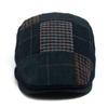 Men Women Patchwork Plaid Beret Vintage Wool Blend Flat Cap Autumn Winter Newsboy Hat Fashion Casual Female Ivy Caps For 54-58cm