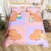 Cute Capybara Single Duvet Cover Set 3D Printed Animal Bedding Set 2 Piece Soft Microfibre Quilt Cover And 1/2 Pillowcases 75*50