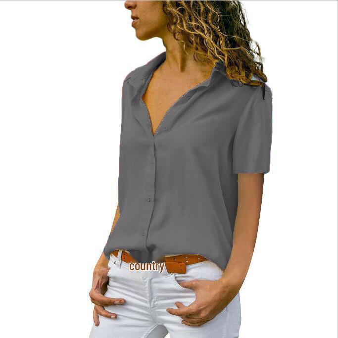 Solid Color Women's Short Sleeve Shirt