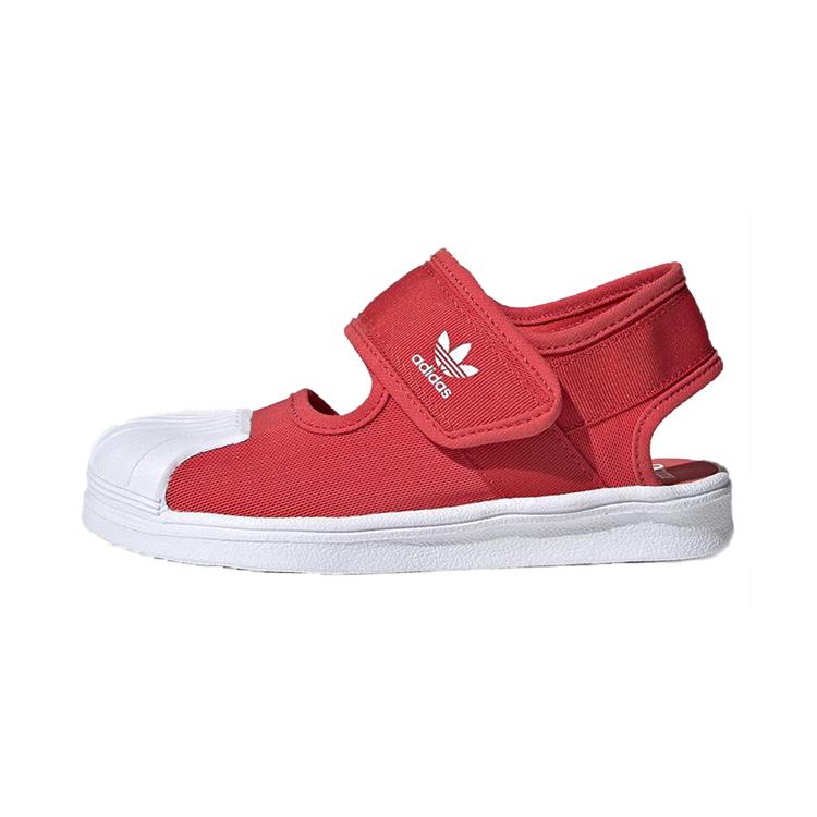 Adidas Originals SUPERSTAR Comfortable Low top Children s Sandals Red White Kids FV7587 33