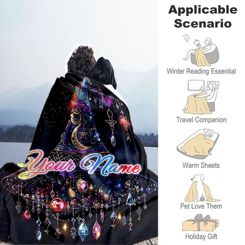 1PC Custom Name Magical Star Dreamscape Outdooor Flannel Blankets Throw Blanket All-Season Throw Gift Bedspread for Couch, Bed, Camping Holiday Birthd