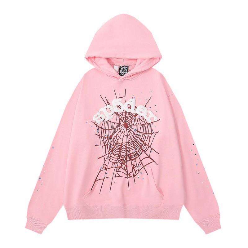 Sp5der Hoodie Unisex Oversized Cotton Pullover With Foil Letter Print Streetwear Sweatshirt Teens