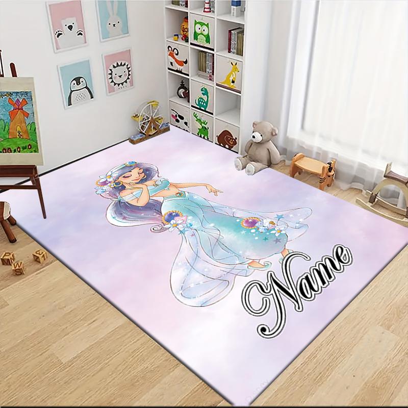 Custom Name Tinkerbell's Magical Night Carpet Rug Customizable Soft Washable Anti-Slip Home Living Room Sofa Mats Personalized Rug. 0909356
