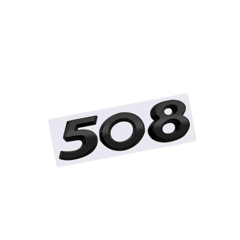 3D Glossy Black Chrome Silver Metal Logo Emblem Badge Decal Car Sticker for Peugeot 508 Car Accessories
