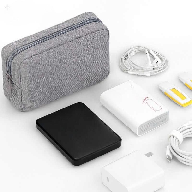 USB Cable Organizer Bag, Travel Essentials Pouch for Earphones Gadgets Storage, Digital Accessories & Makeup Case, Portable