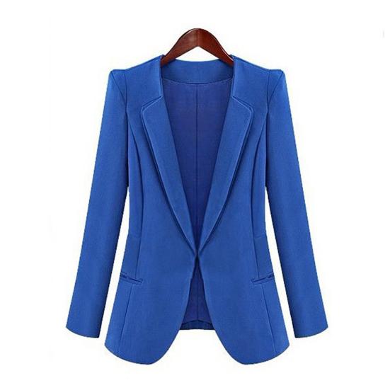 Women Blazer Notched Neck Long Sleeves Solid Color Spring And Autumn Female Slim