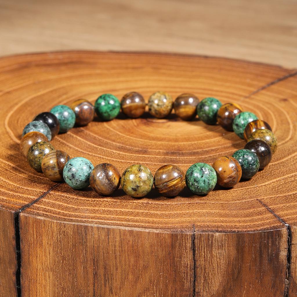 Vintage Natural Stone Bracelet For Women Men Tiger Eye Stone Beads Elastic Chain Bangle Fashion Jewelry Accessories