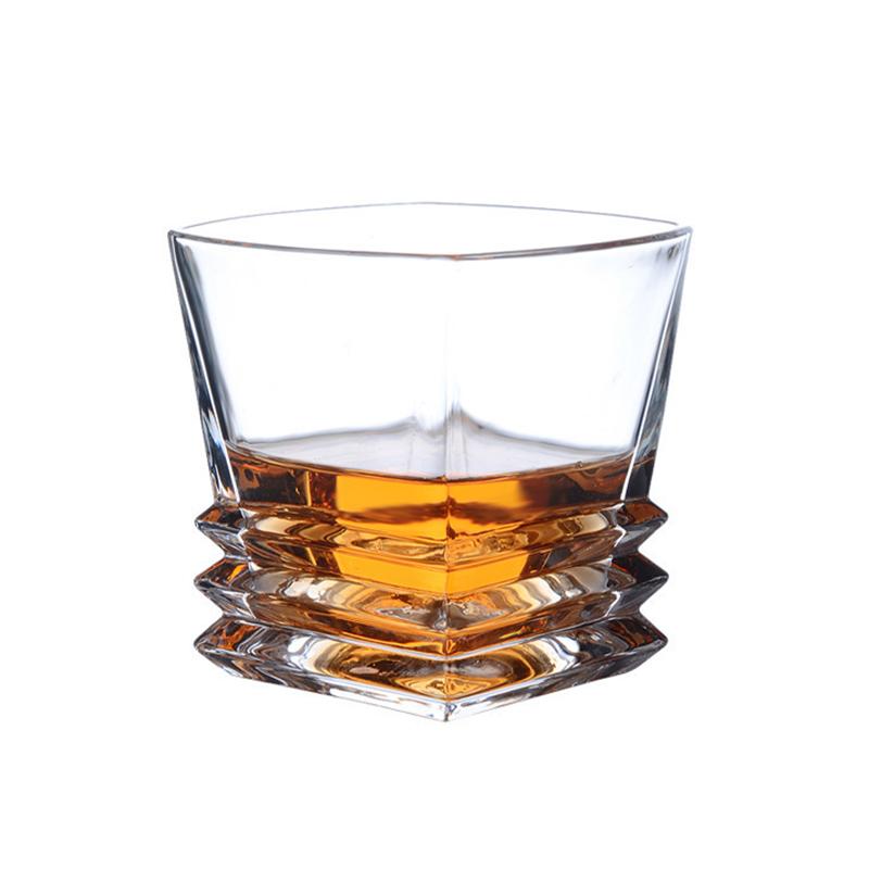 330ml Glas Tassen mit großem Fassungsvermögen Quadratischer Boden Frühlingsform Transparente Gläser Eisbecher Kaffeetasse Saftglas Tassen