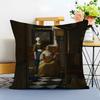 Detailed Luminous JJohannes Vermeer Cushion Cover Washable Linen Pillowcase Soft  for Sofa Bed Cozy Home Room Decor