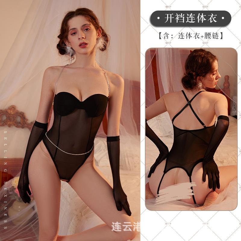 Sexy Lingerie Sexy Temptation Onesie Women Open Crotch Passion Perspective Hot Slim Fit