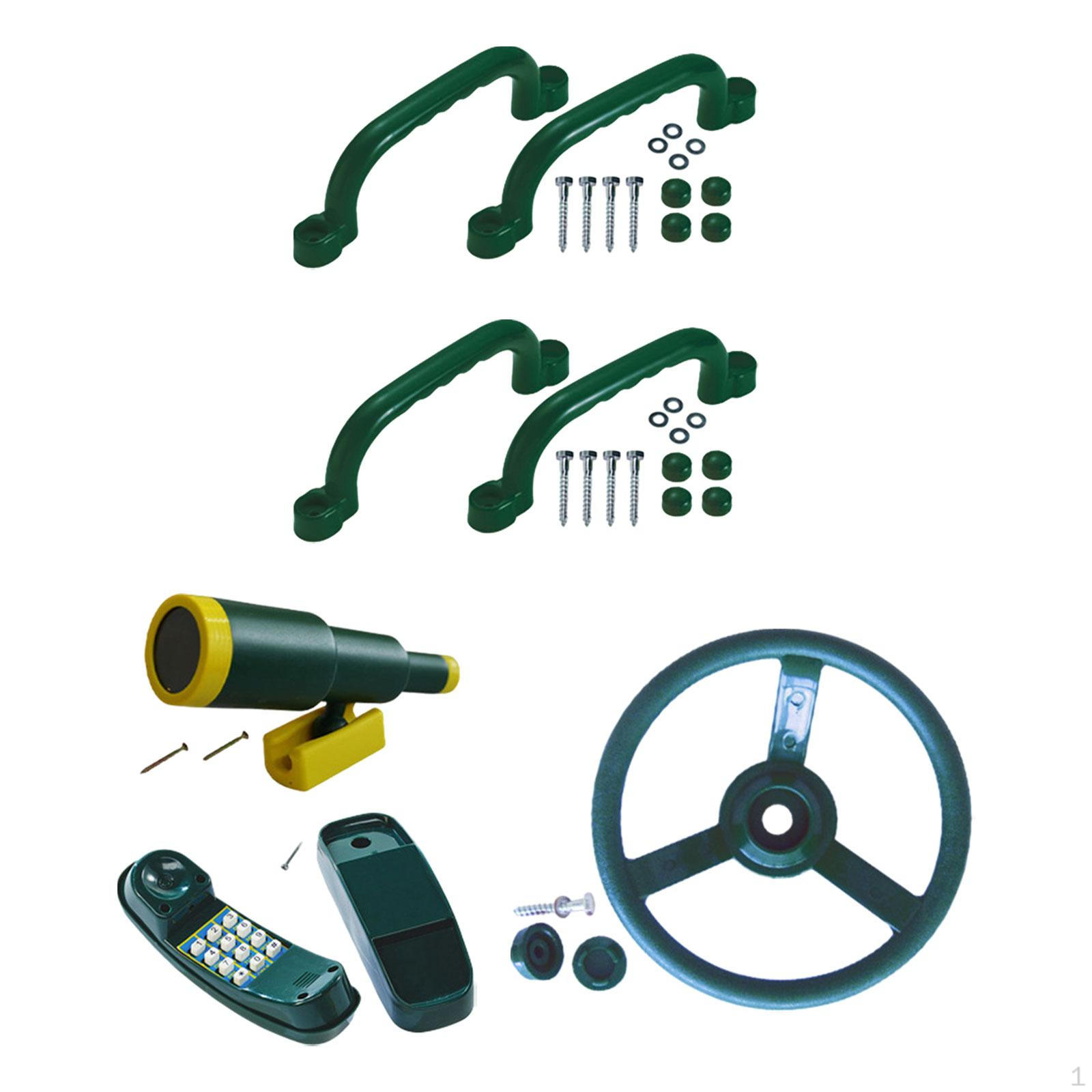 

Детская площадка Комплект оборудования Детский руль Ручки Качели Телескоп зелёный