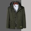 Men's Mid-Length Casual Cotton Jacket - Spring & Autumn, Plus Size, Loose Fit, Outdoor Sports, Dad Style.