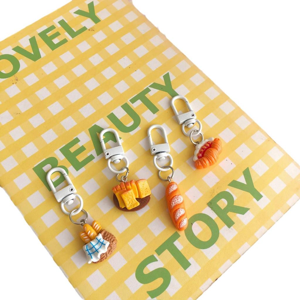 Cute French Breakfast Bread Keychain Pendant - Perfect for Bags, Friend and Couple Gifts
