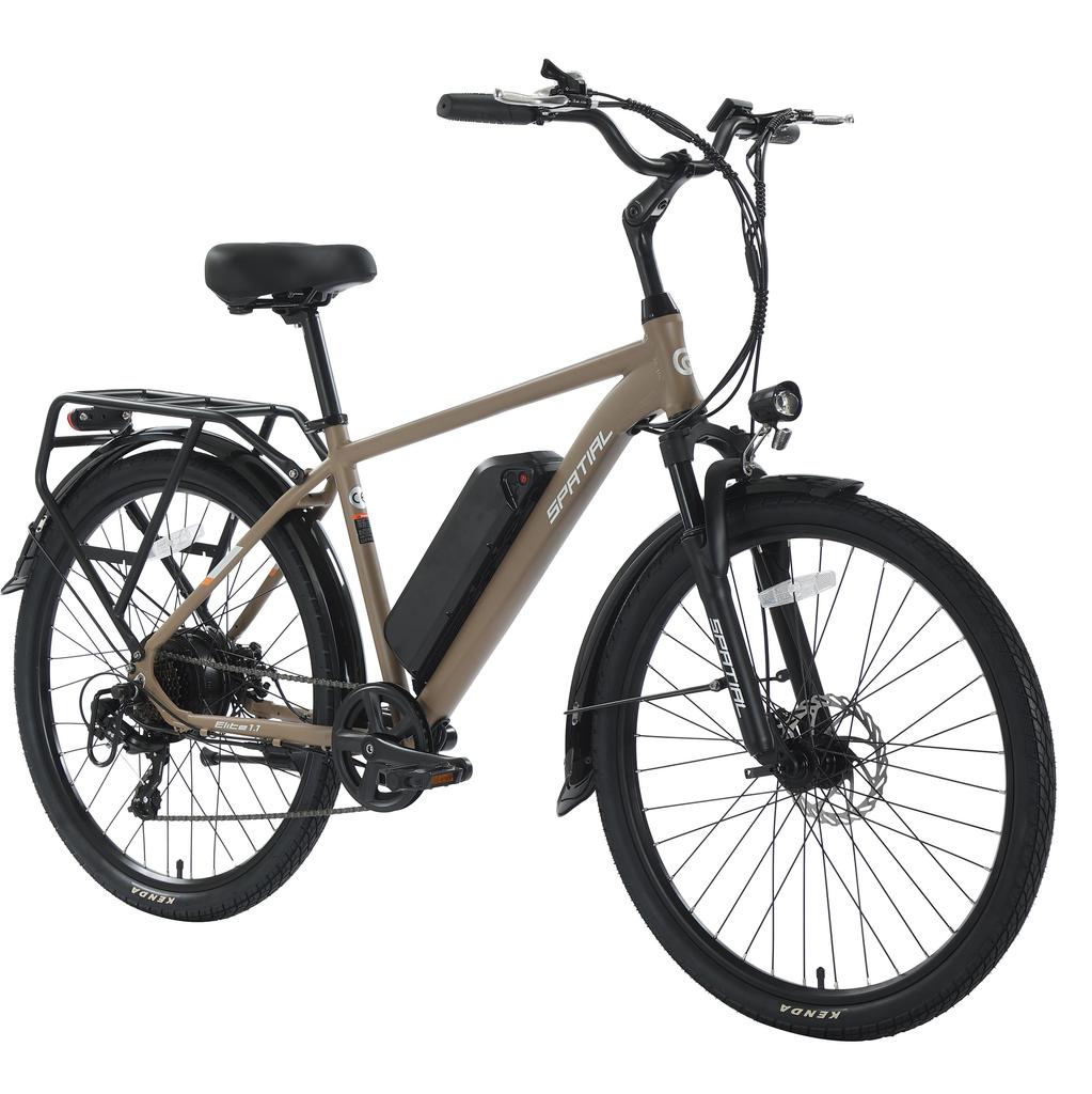 SPATIAL Elite Men's Multi Terrain Electric Bicycle With TowSeat 250W Motor 36V13AH Battery 26 Inch Road Tires  Electric Bike Outdoor Riding E-Bike