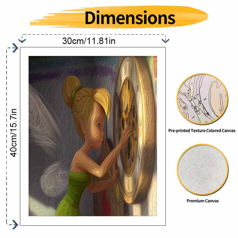 Disney Oil Painting Kit Painting Tinker Bell Home Bedroom Wall Decor Gift Artwork