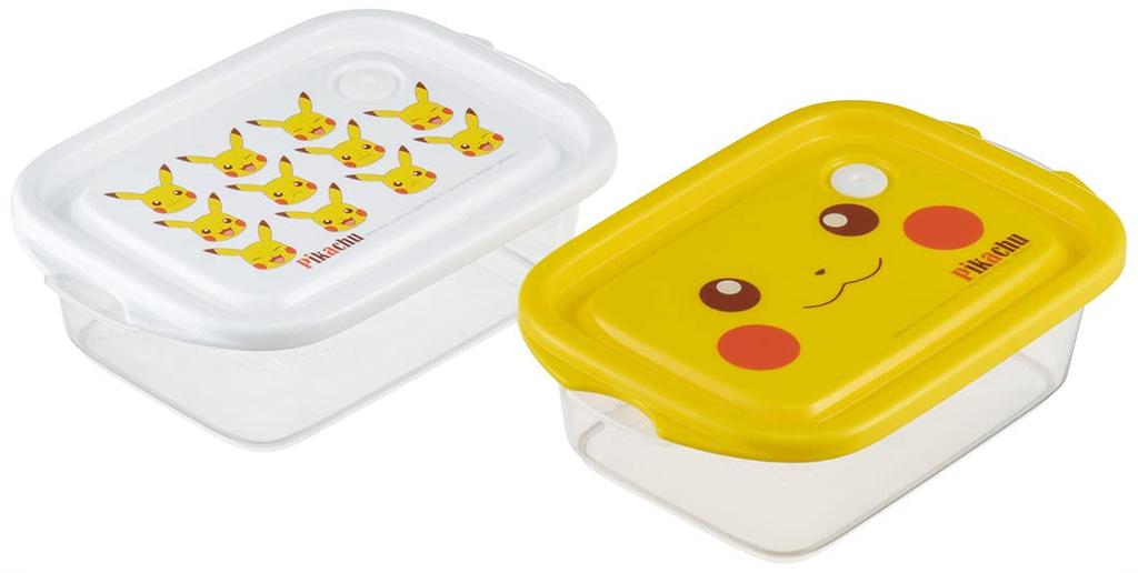 Skater 500ml Resealable Pikachu Face Made In (skater) Container, 2-pack, 21, Pokémon, Japan, FCN2WAG-A