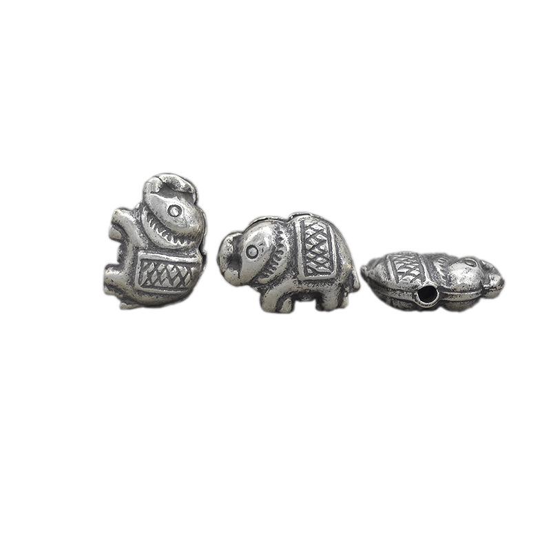 Thai Handmade Silver Elephant Beads Ethnic Bracelet DIY Accessories
