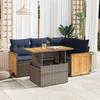 VidaXL Garden Lounge Set 5 Pcs with Grey Cushions Braided Resin Acacia 3327708
