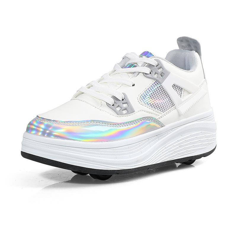 Runaway Shoes Four-wheel Invisible Girls' Student Roller Skates Automatic Walking Boys' Deformed Shoes Children's Roller Skates