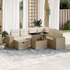 VidaXL Garden Lounge Set with Cushions 8 Pcs Beige Braided Resin 3275318