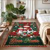 Tapis Carré Personnalisé avec Nom Imprimé de Noël Tapis de Sol Doux Antidérapant Pour Chambre à Coucher Cadeau de Fête