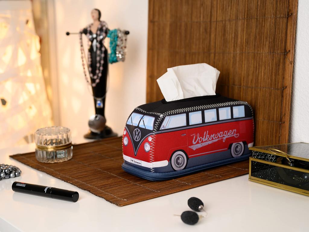 BRISA VW Collection T1 Bus Neoprene Tissue Box Holder BUNE204 RD/BK