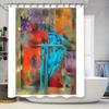 Shower Curtain Waterproof Abstract Ocean Wave Art Bathroom Decor Set Modern Coastal Home Textile Beach Theme Backdrop