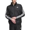 Adidas Three Stripes Logo Vintage Sports Stand Collar Printed Zip Long Sleeve Jacket Men Jackets Black IK7335