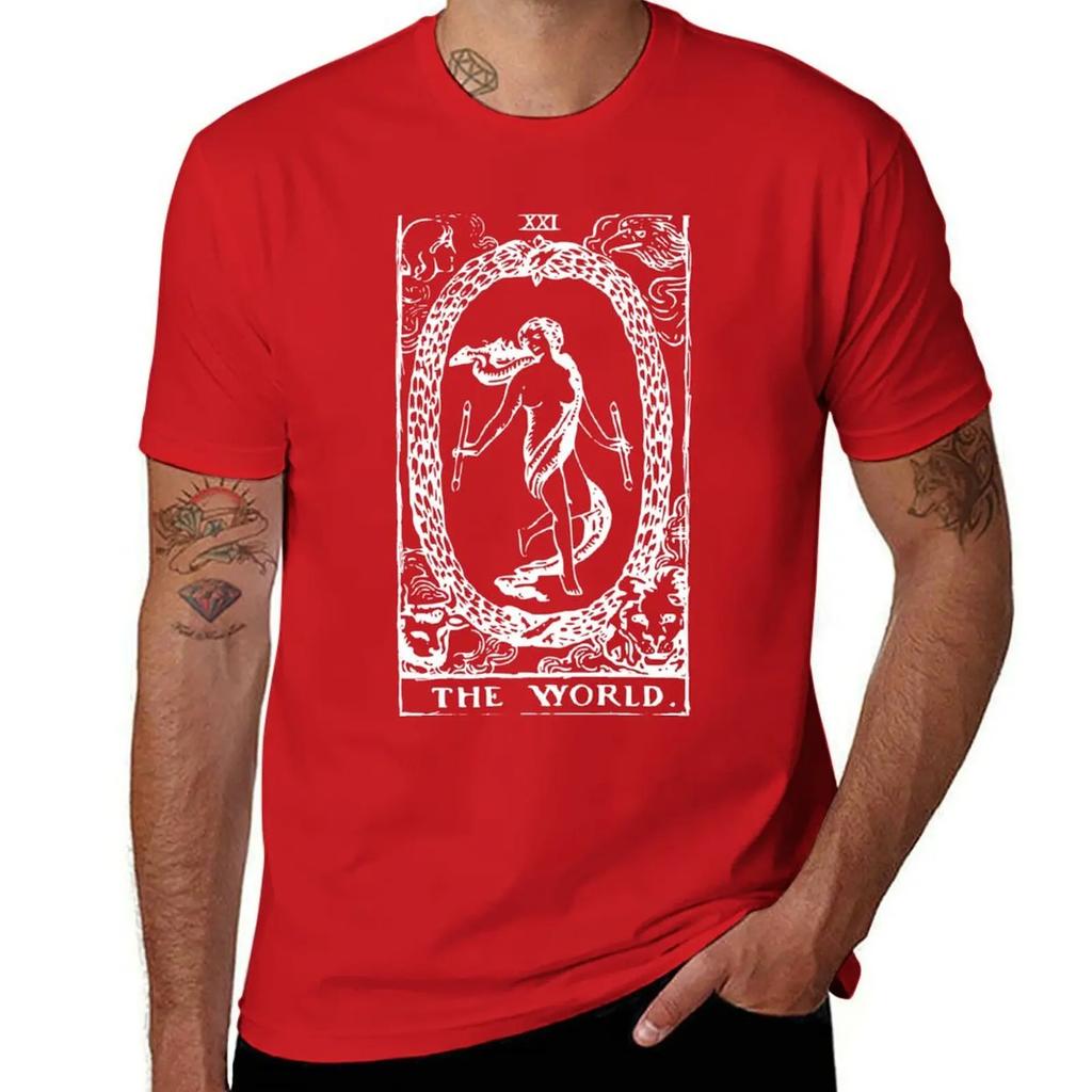 The World Tarot TShirt Blue Archive Anime Clothes Essential T Shirt Aesthetic Clothes Mens Workout Shirts