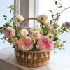 Hand-Woven Rattan Princess Flower Basket