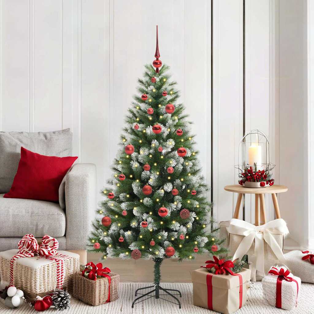 vidaXL Artificial Rotatable Christmas Tree with Flocked Snow