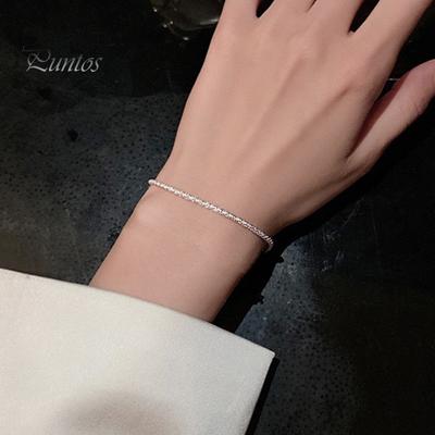 Lady Bracelet Shimmering Surface with Pendant Adjustable Length Luster Silver Color Wrist Jewelry for Vacation Work Daily Wear Perfect Gift for