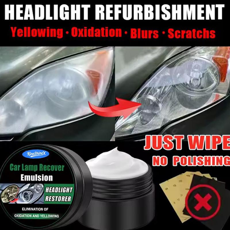 Car Headlight Restoration And Polishing Kit - Scratch Remover And Oxidation Cleaning Repair Paste For Headlight Assembly