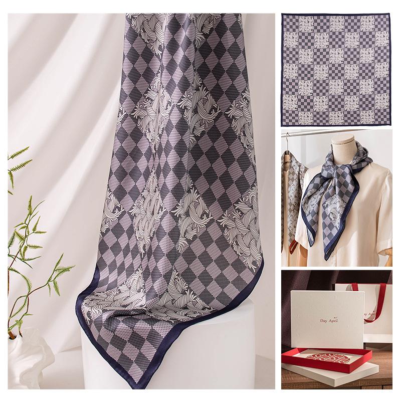 Summer new mulberry silk silk scarf women's outer scarf shawl square scarf versatile cross-border